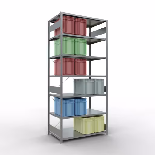 Produktbild Nr 15 des Artikels Stecksystem Grundregal 3000x1300x800 mm, Typ 250 kg, verzinkt Abbildung Nr 15 des Artikels Stecksystem Grundregal 3000x1300x800 mm, Typ 250 kg, verzinkt aus der Produktgruppe Stecksystem von der Marke Schulte Lagertechnik