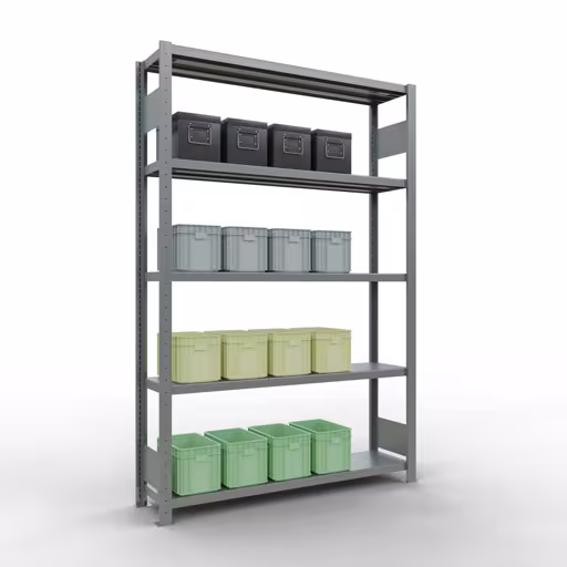 Produktbild Nr 14 des Artikels Grundregal, Fachbodenregal Stecksystem MULTIplus250, 2000 x 1300 x 300 mm (HxBxT), 5 Fachböden, Längenriegel, verzinkt Abbildung Nr 14 des Artikels Grundregal, Fachbodenregal Stecksystem MULTIplus250, 2000 x 1300 x 300 mm (HxBxT), 5 Fachböden, Längenriegel, verzinkt aus der Produktgruppe Stecksystem von der Marke Schulte Lagertechnik