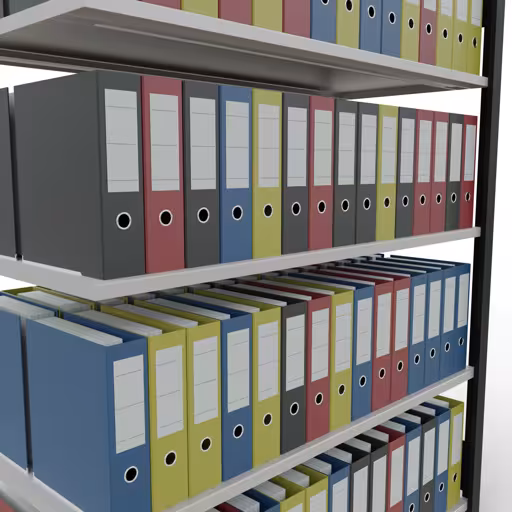 Abbildung Nr 10 des Artikels Anbauregal, Büro-Fachbodenregal Stecksystem MULTIplus150, 1800 x 1300 x 600 mm (HxBxT), 5 Fachböden, Längenriegel, ohne Mittelanschlag, schwarz/lichtgrau aus der Produktgruppe Büroregale von der Marke Schulte Lagertechnik