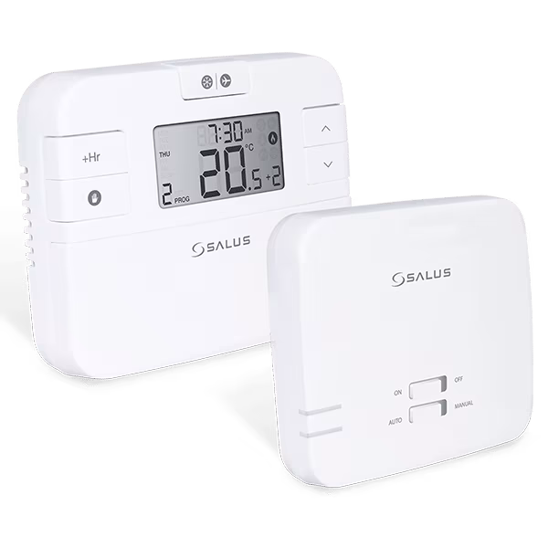 Raumthermostat digital Funk mit AP-/UP-/ Schukostecker-Relais von der Marke Salus aus der Kategorie Thermostate