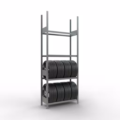 Produktbild Nr 11 des Artikels Grundregal, Räder-/Reifenregal, 2750 x 1050 x 400 mm (HxBxT), verzinkt, 4 Lagerebenen á 150 kg Fachlast pro Ebene Abbildung Nr 11 des Artikels Grundregal, Räder-/Reifenregal, 2750 x 1050 x 400 mm (HxBxT), verzinkt, 4 Lagerebenen á 150 kg Fachlast pro Ebene aus der Produktgruppe Fachbodenregale von der Marke Schulte Lagertechnik