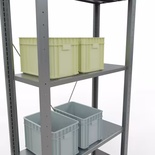 Grundregal, Fachbodenregal Stecksystem MULTIplus150, 2000 x 750 x 300 mm (HxBxT), 5 Fachböden, Kreuzstrebe, verzinkt von der Marke Schulte Lagertechnik aus der Produktreihe Stecksystem