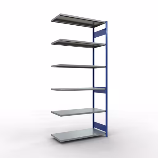 Anbauregal, Fachbodenregal Stecksystem MULTIplus250, 3000 x 1300 x 600 mm (HxBxT), 7 Fachböden, Längenriegel, RAL 5010 enzianblau/verzinkt von der Marke Schulte Lagertechnik Anbauregal, Fachbodenregal Stecksystem MULTIplus250, 3000 x 1300 x 600 mm (HxBxT), 7 Fachböden, Längenriegel, RAL 5010 enzianblau/verzinkt aus der Kategorie Anbauregal mit der Artikelnummer 12967-130-LR-B