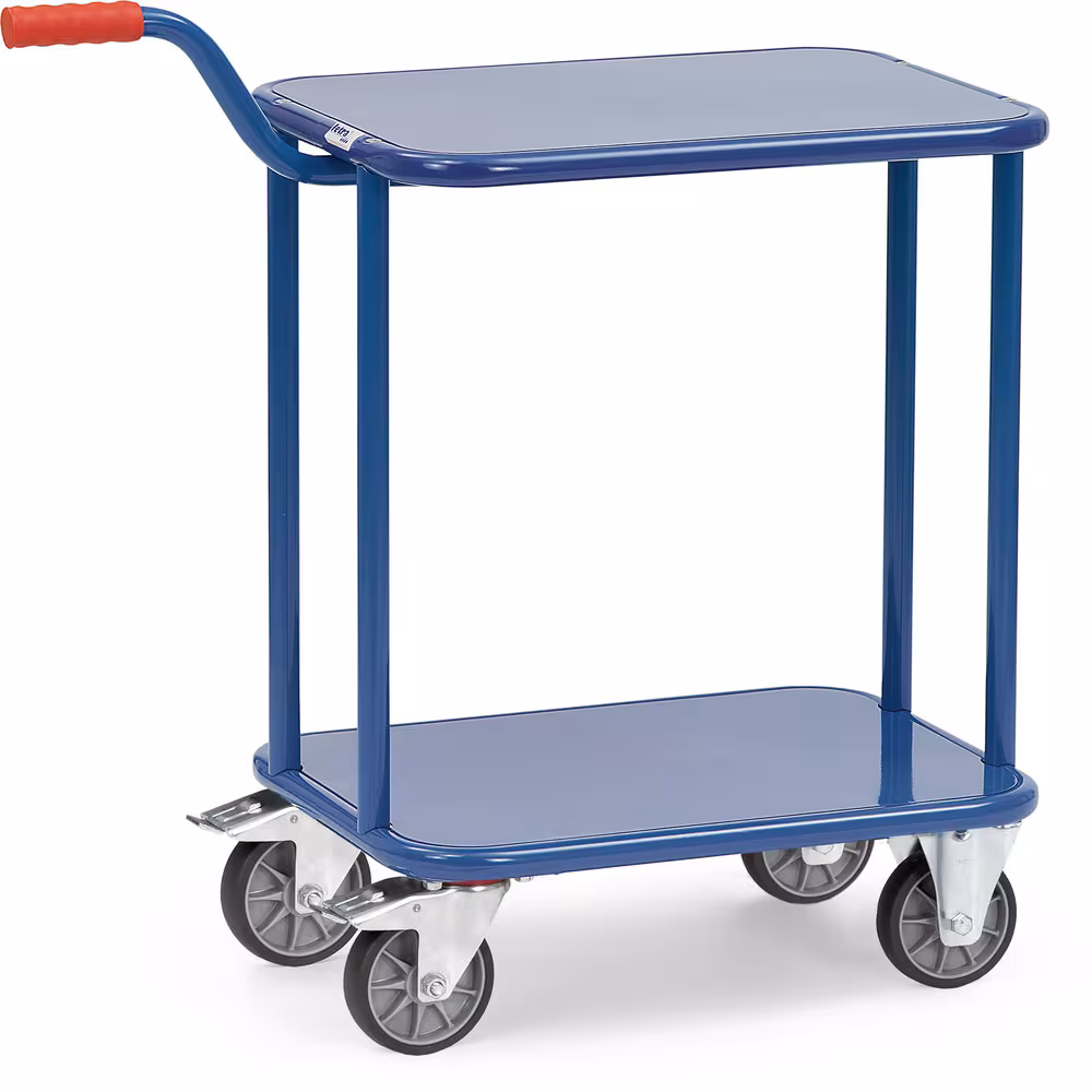 Griffroller 1197 - 2 Plattformen mit bündig eingeschweißtem Stahlblech, brillantblau RAL 5007 aus der Kategorie Roller mit der Artikelnummer 1197