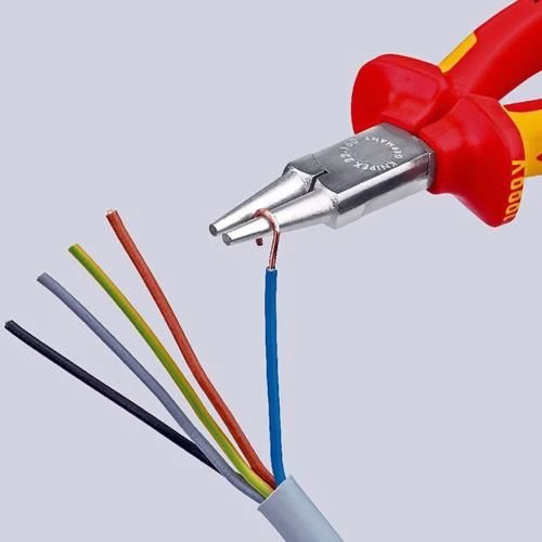 Rundzange Länge 160mm Zange verchromt VDE Mehrkomponenten-Hüllen KNIPEX