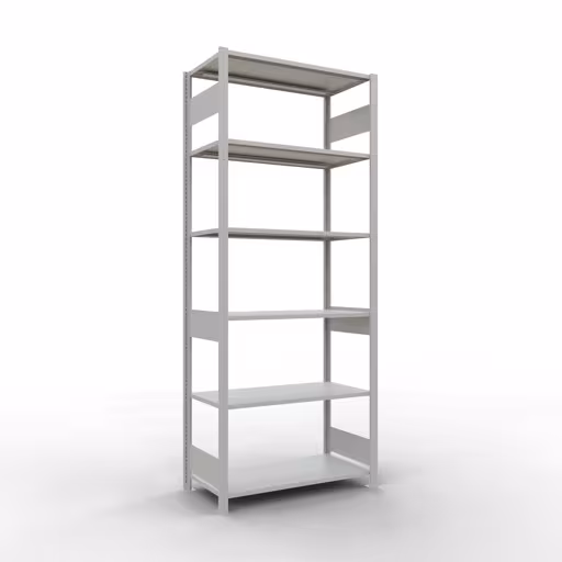 Grundregal, Fachbodenregal Stecksystem MULTIplus150, 2500 x 1000 x 500 mm (HxBxT), 6 Fachböden, Längenriegel, RAL 7035 lichtgrau von der Marke Schulte Lagertechnik Grundregal, Fachbodenregal Stecksystem MULTIplus150, 2500 x 1000 x 500 mm (HxBxT), 6 Fachböden, Längenriegel, RAL 7035 lichtgrau aus der Kategorie Grundregal mit der Artikelnummer 32651-LR