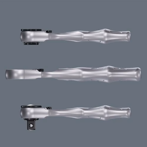 Cliquet réversible à levier/embout 8001 A Zyklop, porte-embout direct 1/4″, longueur 87 mm, 60 dents, WERA