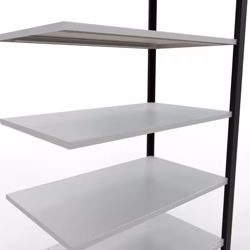 Abbildung Nr 7 des Artikels Anbauregal, Büro-Fachbodenregal Stecksystem MULTIplus150, 2300 x 1000 x 600 mm (HxBxT), 7 Fachböden, Längenriegel, ohne Mittelanschlag, schwarz/lichtgrau aus der Produktgruppe Büroregale von der Marke Schulte Lagertechnik