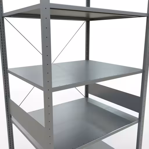 Grundregal, Fachbodenregal Stecksystem MULTIplus150, 3000 x 1000 x 800 mm (HxBxT), 7 Fachböden, Kreuzstrebe, verzinkt von Schulte Lagertechnik aus der Kategorie Stecksystem