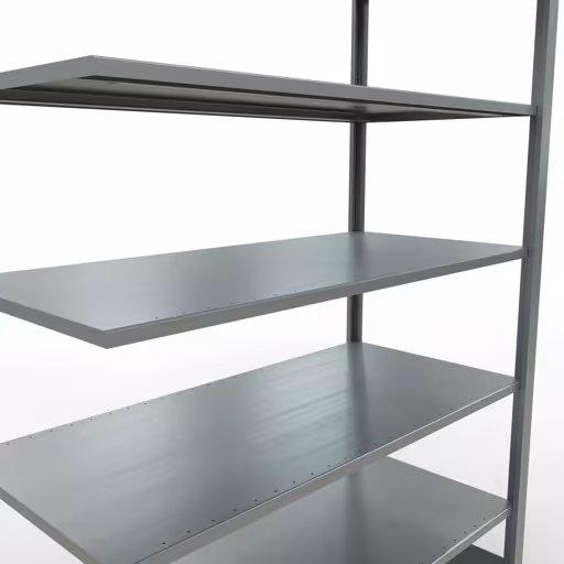 Abbildung Nr 8 des Artikels Anbauregal, Büro-Fachbodenregal Stecksystem MULTIplus150, 2300 x 1300 x 600 mm (HxBxT), 7 Fachböden, Längenriegel, verzinkt, ohne Mittelanschlag aus der Produktgruppe Büroregale von der Marke Schulte Lagertechnik