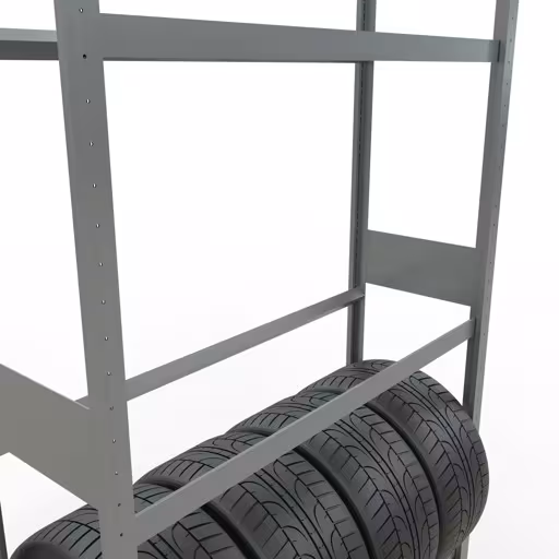 Weitere Ansicht des Artikels Grundregal, Räder-/Reifenregal, 3500 x 1200 x 400 mm, verzinkt, 5 Lagerebenen á 150 kg Fachlast pro Ebene Weitere Ansicht des Artikels Grundregal, Räder-/Reifenregal, 3500 x 1200 x 400 mm, verzinkt, 5 Lagerebenen á 150 kg Fachlast pro Ebene aus der Kategorie Fachbodenregale