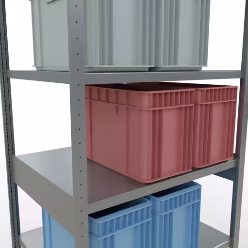 Produktbild Nr 13 des Artikels Grundregal, Fachbodenregal Stecksystem MULTIplus250, 2500 x 1000 x 800 mm (HxBxT), 6 Fachböden, Längenriegel, verzinkt Abbildung Nr 13 des Artikels Grundregal, Fachbodenregal Stecksystem MULTIplus250, 2500 x 1000 x 800 mm (HxBxT), 6 Fachböden, Längenriegel, verzinkt aus der Produktgruppe Stecksystem von der Marke Schulte Lagertechnik