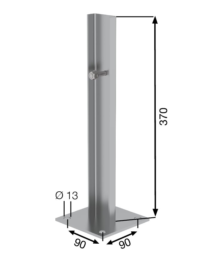 Munk Bodenbefestigung Fußplatte für Steigleitern Stahl verzinkt
