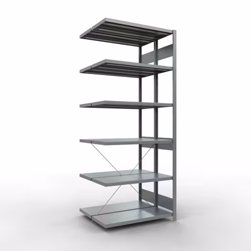 Anbauregal, Doppelregal, Fachbodenregal Stecksystem MULTIplus250, 2500 x 1000 x (2x400) mm (HxBxT), 2x6 Fachböden, Kreuzstrebe, verzinkt von der Marke Schulte Lagertechnik Anbauregal, Doppelregal, Fachbodenregal Stecksystem MULTIplus250, 2500 x 1000 x (2x400) mm (HxBxT), 2x6 Fachböden, Kreuzstrebe, verzinkt aus der Kategorie Doppelregale mit der Artikelnummer 14246-A