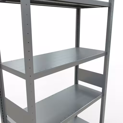 Grundregal, Fachbodenregal Stecksystem MULTIplus330, 3000 x 1000 x 400 mm (HxBxT), 7 Fachböden, Längenriegel, verzinkt von Schulte Lagertechnik aus der Kategorie Stecksystem