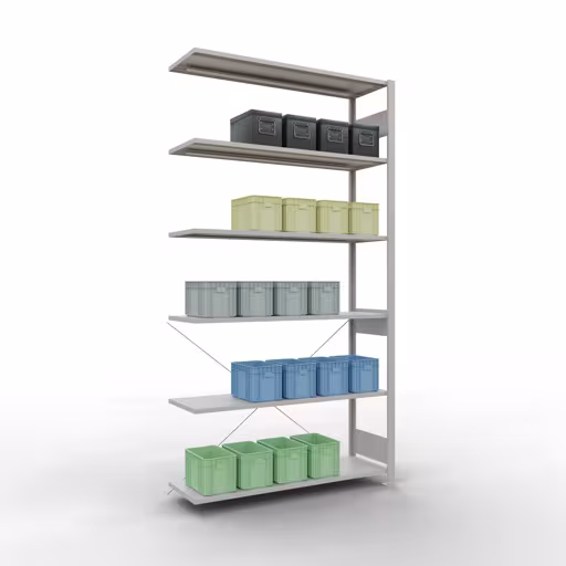 Stecksystem Anbauregal 2500x1300x400 mm, Typ 150 kg, lichtgrau mit der Artikelnr. 32646-130 Stecksystem Anbauregal 2500x1300x400 mm, Typ 150 kg, lichtgrau von Schulte Lagertechnik aus der Kategorie Stecksystem