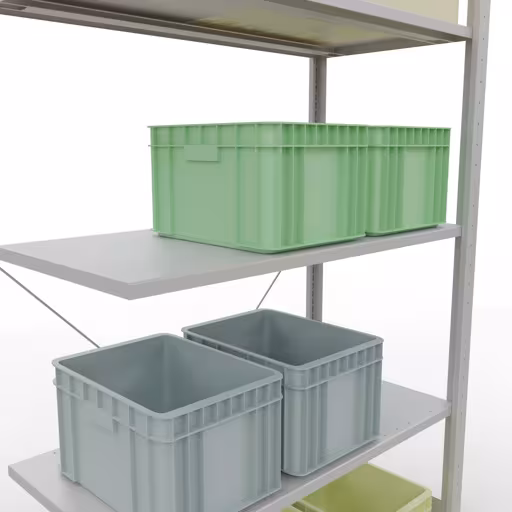 Produktbild Nr 12 des Artikels Anbauregal, Fachbodenregal Stecksystem MULTIplus150, 2000 x 1000 x 500 mm (HxBxT), 5 Fachböden, Kreuzstrebe, RAL 7035 lichtgrau Abbildung Nr 12 des Artikels Anbauregal, Fachbodenregal Stecksystem MULTIplus150, 2000 x 1000 x 500 mm (HxBxT), 5 Fachböden, Kreuzstrebe, RAL 7035 lichtgrau aus der Produktgruppe Stecksystem von der Marke Schulte Lagertechnik