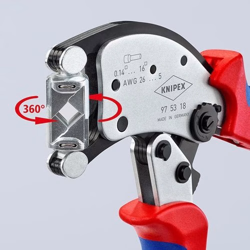 Crimpzange Twistor16 Gesamtlänge 200 mm 0,14 - 16 mm² brüniert Mehrkomponenten-Hüllen KNIPEX