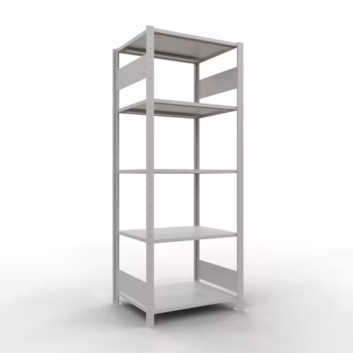 Grundregal, Fachbodenregal Stecksystem MULTIplus150, 2000 x 750 x 600 mm (HxBxT), 5 Fachböden, Längenriegel, RAL 7035 lichtgrau von der Marke Schulte Lagertechnik Grundregal, Fachbodenregal Stecksystem MULTIplus150, 2000 x 750 x 600 mm (HxBxT), 5 Fachböden, Längenriegel, RAL 7035 lichtgrau aus der Kategorie Grundregal mit der Artikelnummer 32660-75-LR