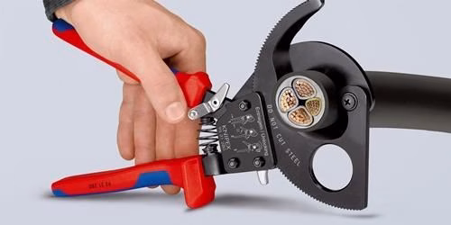 Coupe-câbles, longueur totale 280 mm, section maximale 52 mm (380 mm²), poignées multi-composants, KNIPEX