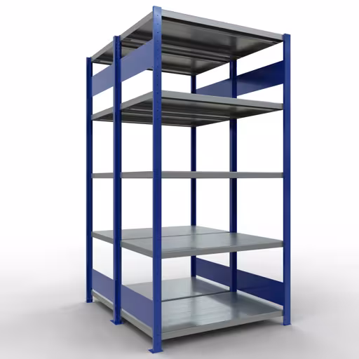 Grundregal, Doppelregal, Fachbodenregal Stecksystem MULTIplus250, 2000 x 1000 x (2x600) mm (HxBxT), 2x5 Fachböden, Längenriegel, RAL 5010 enzianblau von der Marke Schulte Lagertechnik Grundregal, Doppelregal, Fachbodenregal Stecksystem MULTIplus250, 2000 x 1000 x (2x600) mm (HxBxT), 2x5 Fachböden, Längenriegel, RAL 5010 enzianblau aus der Kategorie Doppelregale mit der Artikelnummer 33260-B