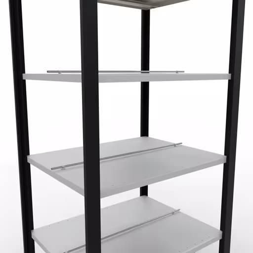 Grundregal, Büro-Fachbodenregal Stecksystem MULTIplus150, 2000 x 750 x 600 mm (HxBxT), 6 Fachböden, Längenriegel, mit Mittelanschlag, schwarz/lichtgrau von der Marke Schulte Lagertechnik aus der Produktreihe Büroregale