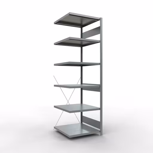 Anbauregal, Fachbodenregal Stecksystem MULTIplus250, 2500 x 750 x 800 mm (HxBxT), 6 Fachböden, Kreuzstrebe, verzinkt von der Marke Schulte Lagertechnik Anbauregal, Fachbodenregal Stecksystem MULTIplus250, 2500 x 750 x 800 mm (HxBxT), 6 Fachböden, Kreuzstrebe, verzinkt aus der Kategorie Anbauregal mit der Artikelnummer 12986-75