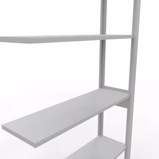Anbauregal, Fachbodenregal Stecksystem MULTIplus150, 2500 x 1000 x 300 mm (HxBxT), 6 Fachböden, Längenriegel, RAL 7035 lichtgrau von der Marke Schulte Lagertechnik aus der Produktreihe Stecksystem