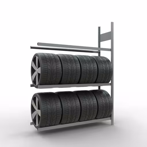 Produktbild Nr 10 des Artikels Anbauregal, Räder-/Reifenregal, 2000 x 1500 x 400 mm (HxBxT), verzinkt, 3 Lagerebenen á 150 kg Fachlast pro Ebene Abbildung Nr 10 des Artikels Anbauregal, Räder-/Reifenregal, 2000 x 1500 x 400 mm (HxBxT), verzinkt, 3 Lagerebenen á 150 kg Fachlast pro Ebene aus der Produktgruppe Fachbodenregale von der Marke Schulte Lagertechnik