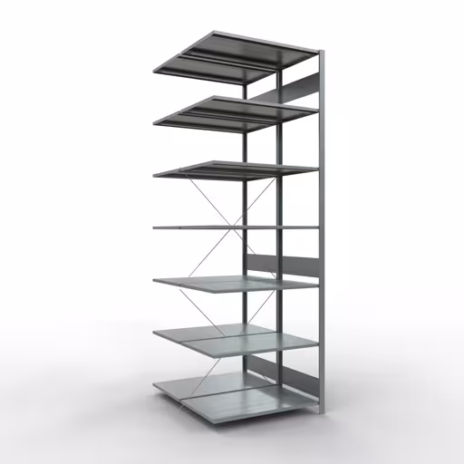 Anbauregal, Doppelregal, Fachbodenregal Stecksystem MULTIplus150, 3000 x 1000 x (2x1200) mm (HxBxT), 2x7 Fachböden, Kreuzstrebe, verzinkt von der Marke Schulte Lagertechnik Anbauregal, Doppelregal, Fachbodenregal Stecksystem MULTIplus150, 3000 x 1000 x (2x1200) mm (HxBxT), 2x7 Fachböden, Kreuzstrebe, verzinkt aus der Kategorie Doppelregale mit der Artikelnummer 13767