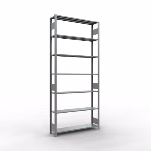 Grundregal, Fachbodenregal Stecksystem MULTIplus150, 3000 x 1300 x 300 mm (HxBxT), 7 Fachböden, Längenriegel, verzinkt von der Marke Schulte Lagertechnik Grundregal, Fachbodenregal Stecksystem MULTIplus150, 3000 x 1300 x 300 mm (HxBxT), 7 Fachböden, Längenriegel, verzinkt aus der Kategorie Grundregal mit der Artikelnummer 12732-130-LR