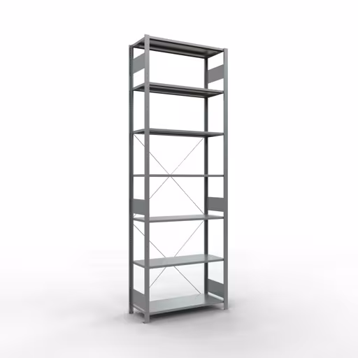 Grundregal, Fachbodenregal Stecksystem MULTIplus150, 3000 x 1000 x 400 mm (HxBxT), 7 Fachböden, Kreuzstrebe, verzinkt von der Marke Schulte Lagertechnik Grundregal, Fachbodenregal Stecksystem MULTIplus150, 3000 x 1000 x 400 mm (HxBxT), 7 Fachböden, Kreuzstrebe, verzinkt aus der Kategorie Grundregal mit der Artikelnummer 12742