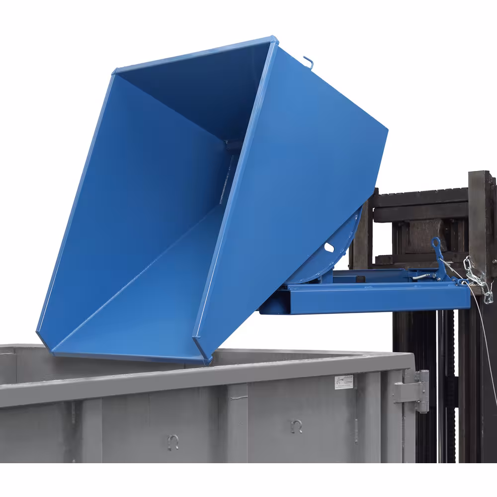 Produktgruppe Selbstkipper mit ABLASSHAHN robuste Schweißkonstruktion aus 3-mm-Stahlblech, Lackierung blau RAL 5007 Selbstkipper 6030 mit ABLASSHAHN Inhalt 350 Liter von der Marke Fetra aus der Kategorie Transportsysteme