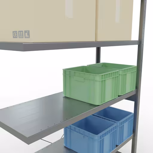 Produktbild Nr 14 des Artikels Stecksystem Anbauregal 2500x1300x500 mm, Typ 250 kg, verzinkt Abbildung Nr 14 des Artikels Stecksystem Anbauregal 2500x1300x500 mm, Typ 250 kg, verzinkt aus der Produktgruppe Stecksystem von der Marke Schulte Lagertechnik