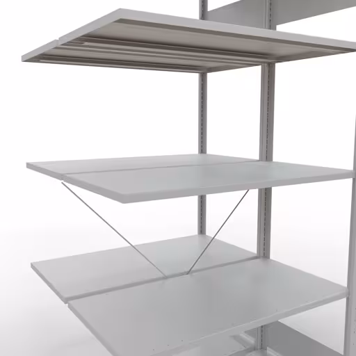 Andere Ansicht des Artikels Anbauregal, Doppelregal, Fachbodenregal Stecksystem MULTIplus150, 2000 x 1000 x (2x500) mm (HxBxT), 2x5 Fachböden, Kreuzstrebe, RAL 7035 lichtgrau Andere Ansicht des Artikels Anbauregal, Doppelregal, Fachbodenregal Stecksystem MULTIplus150, 2000 x 1000 x (2x500) mm (HxBxT), 2x5 Fachböden, Kreuzstrebe, RAL 7035 lichtgrau aus der Kategorie Fachbodenregale