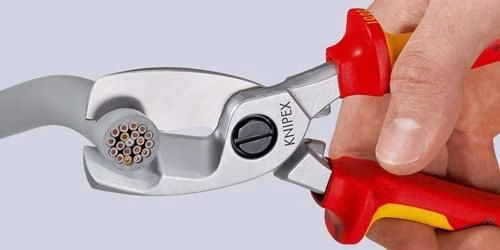 Detailbild 3993634 Kabelschere Länge 200 mm Kopf verchromt VDE Mehrkomponenten-Hüllen KNIPEX