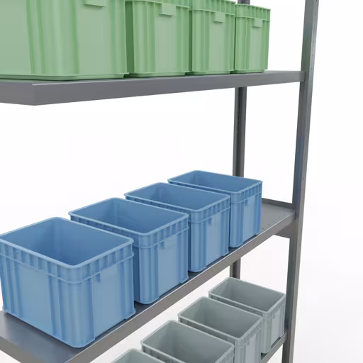 Produktbild Nr 14 des Artikels Anbauregal, Fachbodenregal Stecksystem MULTIplus250, 3000 x 1300 x 300 mm (HxBxT), 7 Fachböden, Längenriegel, verzinkt Abbildung Nr 14 des Artikels Anbauregal, Fachbodenregal Stecksystem MULTIplus250, 3000 x 1300 x 300 mm (HxBxT), 7 Fachböden, Längenriegel, verzinkt aus der Produktgruppe Stecksystem von der Marke Schulte Lagertechnik