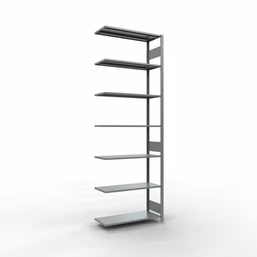 Anbauregal, Fachbodenregal Stecksystem MULTIplus150, 3000 x 1000 x 400 mm (HxBxT), 7 Fachböden, Längenriegel, verzinkt aus der Kategorie Anbauregal mit der Artikelnummer 12747-LR