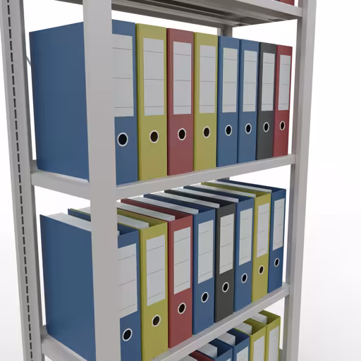 Abbildung Nr 14 des Artikels Grundregal, Büro-Fachbodenregal Stecksystem MULTIplus85, 1800 x 750 x 300 mm (HxBxT), 5 Fachböden, Kreuzstrebe, mit Anschlagleiste, lichtgrau aus der Produktgruppe Büroregale von der Marke Schulte Lagertechnik