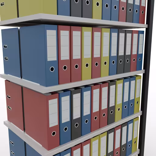 Zusatzbild des Artikels Anbauregal, Büro-Fachbodenregal Stecksystem MULTIplus150, 2300 x 1000 x 600 mm (HxBxT), 7 Fachböden, Längenriegel, ohne Mittelanschlag, schwarz/lichtgrau aus Stecksystem