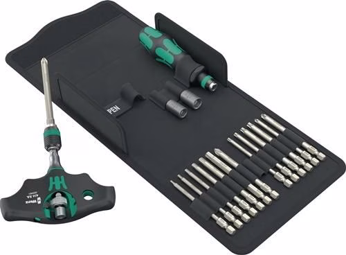 Jeu de tournevis Wera Kraftform Kompakt 400 RA SHK 1, 19 pièces avec lames interchangeables Jeu de tournevis Kraftform Kompakt 400 RA SHK 1, 19 pièces avec lames interchangeables, WERA, de la catégorie tournevis, numéro d'article 4000828170
