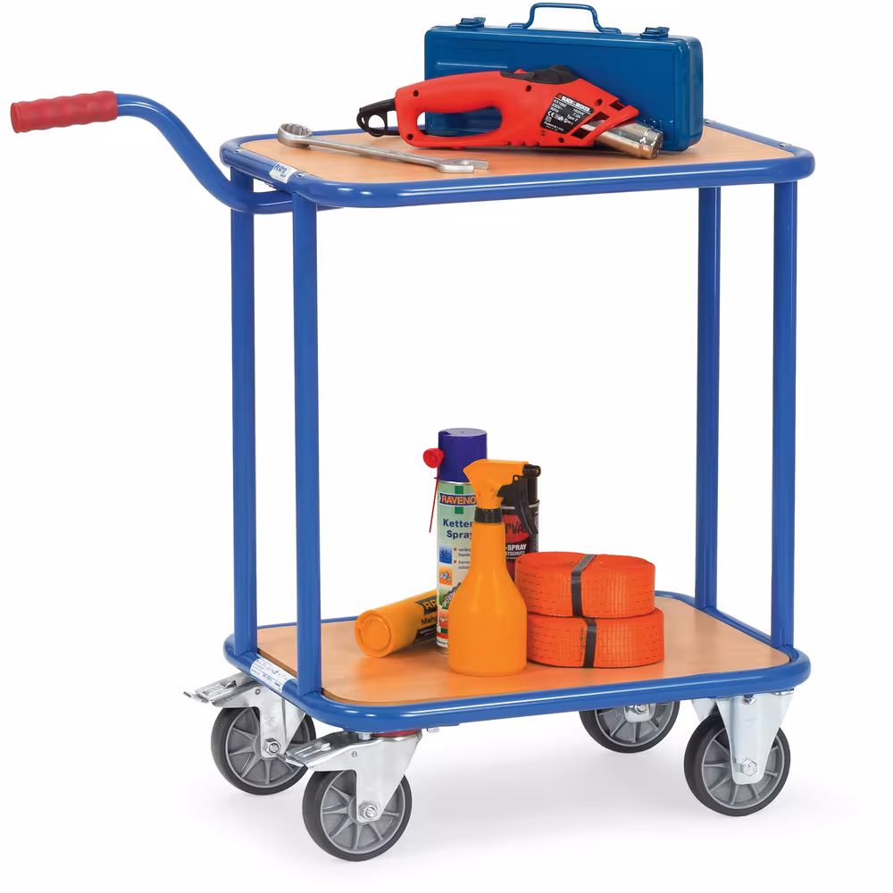 Griffroller 1164 - Holzboden pulverbeschichtet brillantblau RAL 5007mit Holzplattformen mit der Artikelnr. 1164 Griffroller 1164 - Holzboden pulverbeschichtet brillantblau RAL 5007mit Holzplattformen von Fetra aus der Kategorie Transportsysteme