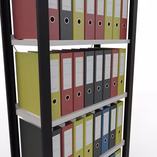 Grundregal, Büro-Fachbodenregal Stecksystem MULTIplus85, 2000 x 750 x 300 mm (HxBxT), 6 Fachböden, Kreuzstrebe, mit Anschlagleiste, schwarz/lichtgrau von Schulte Lagertechnik aus der Kategorie Büroregale