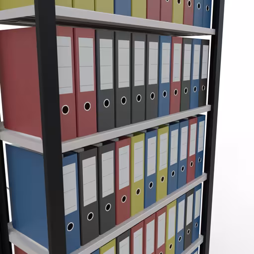 Abbildung Nr 11 des Artikels Grundregal, Büro-Fachbodenregal Stecksystem MULTIplus85, 2300 x 1000 x 300 mm (HxBxT), 7 Fachböden, Kreuzstrebe, mit Anschlagleiste, schwarz/lichtgrau aus der Produktgruppe Büroregale von der Marke Schulte Lagertechnik