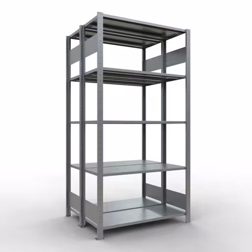 Grundregal, Doppelregal, Fachbodenregal Stecksystem MULTIplus150, 2000 x 1000 x (2x400) mm (HxBxT), 2x5 Fachböden, Längenriegel, verzinkt von der Marke Schulte Lagertechnik Grundregal, Doppelregal, Fachbodenregal Stecksystem MULTIplus150, 2000 x 1000 x (2x400) mm (HxBxT), 2x5 Fachböden, Längenriegel, verzinkt aus der Kategorie Doppelregale mit der Artikelnummer 17840