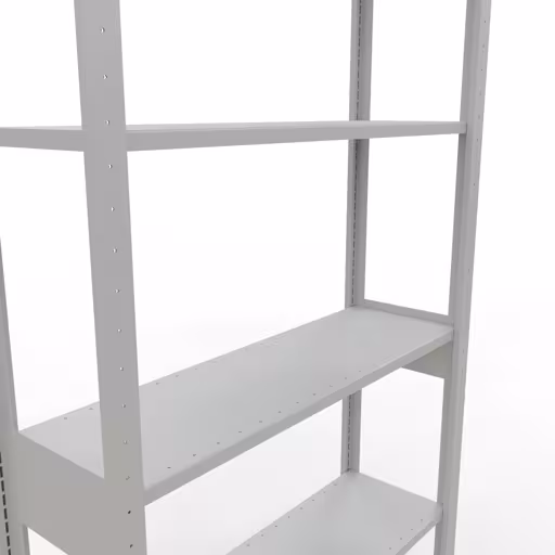 Abbildung Nr 9 des Artikels Grundregal, Fachbodenregal Stecksystem MULTIplus85, 2500 x 1000 x 300 mm (HxBxT), 6 Fachböden, Längenriegel, RAL 7035 lichtgrau aus der Produktgruppe Stecksystem von der Marke Schulte Lagertechnik