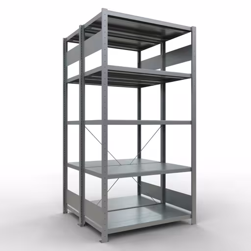 Grundregal, Doppelregal, Fachbodenregal Stecksystem MULTIplus250, 2000 x 1000 x (2x500) mm (HxBxT), 2x5 Fachböden, Kreuzstrebe, verzinkt von der Marke Schulte Lagertechnik Grundregal, Doppelregal, Fachbodenregal Stecksystem MULTIplus250, 2000 x 1000 x (2x500) mm (HxBxT), 2x5 Fachböden, Kreuzstrebe, verzinkt aus der Kategorie Doppelregale mit der Artikelnummer 14250-G