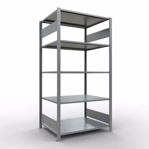 Grundregal, Fachbodenregal Stecksystem MULTIplus150, 2000 x 1000 x 800 mm (HxBxT), 5 Fachböden, Längenriegel, verzinkt von der Marke Schulte Lagertechnik Grundregal, Fachbodenregal Stecksystem MULTIplus150, 2000 x 1000 x 800 mm (HxBxT), 5 Fachböden, Längenriegel, verzinkt aus der Kategorie Grundregal mit der Artikelnummer 12780-LR