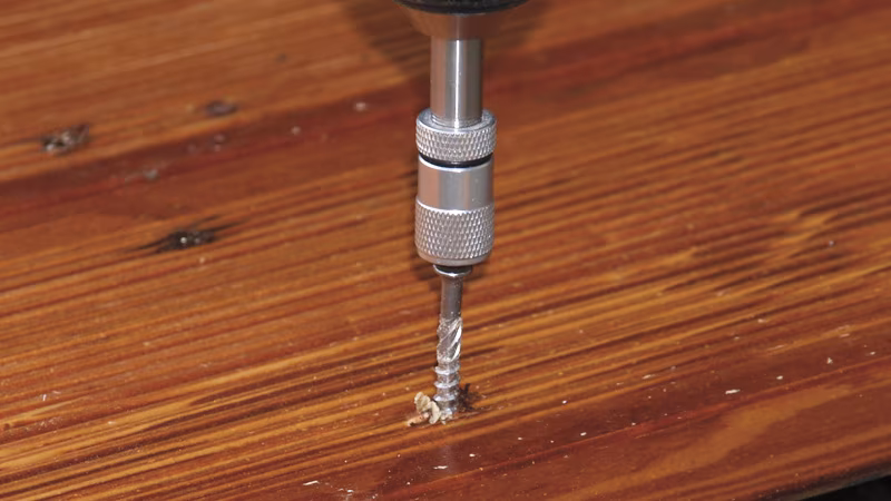 Bithalter mit Tiefenanschlag, einstellbar, im Schiebeblister Holz, Hartholz, Drinnen, Innenarchitektur, Schraube