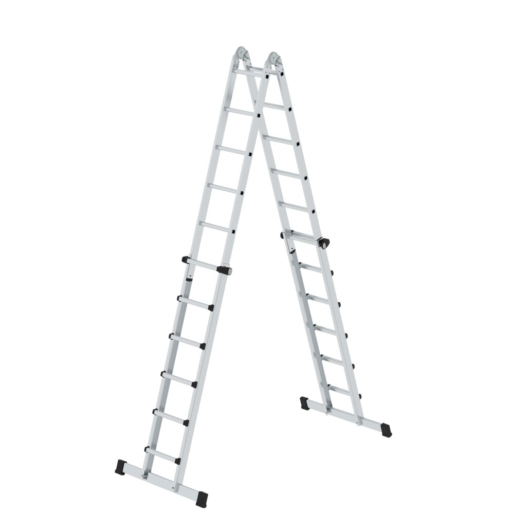 Produktbild (Abb. Ähnlich) 3813396 Munk Teleskopleiter 4-teilig mit Traverse 4x6 Sprossen